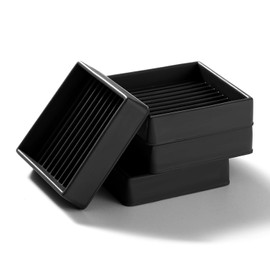 VooGenzek 4 PCS 2”/5.1cm Square Non Slip Furniture Pads, Bed Stoppers Rubber Furniture Feet, Furniture Coasters for Hardwood Floors, for Bed Cabinet Sofa Chair Table Piano, Black