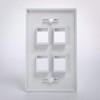 Keystone Wall Plate White 4 Port