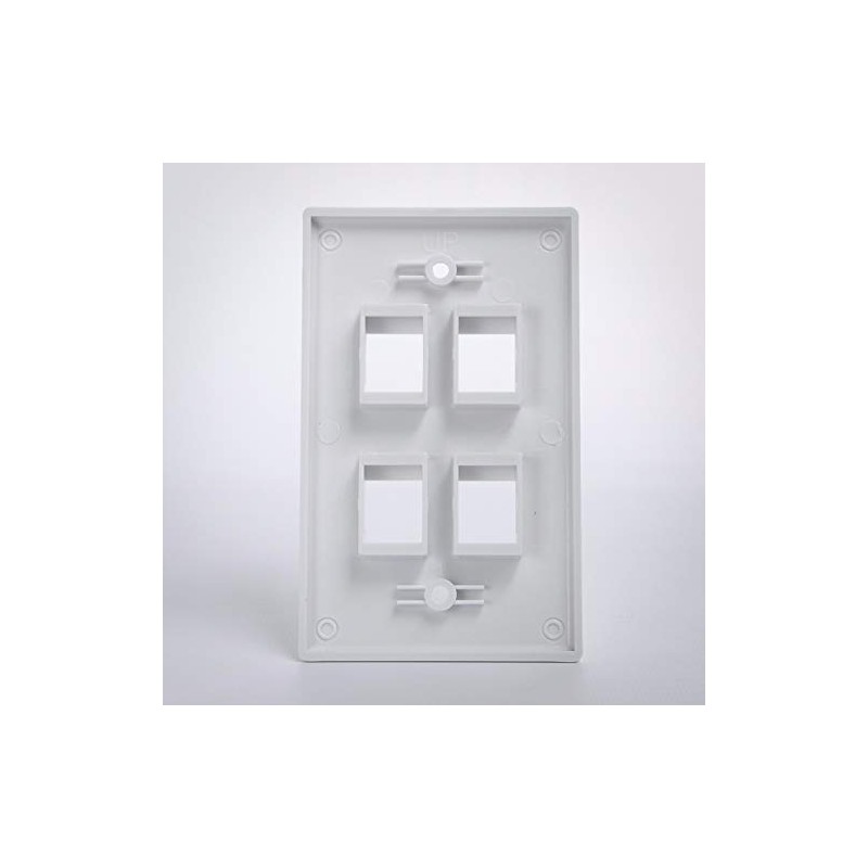 Keystone Wall Plate White 4 Port
