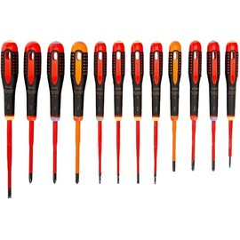 Bahco BE-9878SL Ergo 12 Piece VDE Insulated Slim Blade Screwdriver Set SL/PH/PZ/TX
