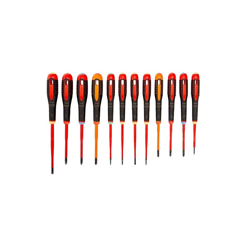Bahco BE-9878SL Ergo 12 Piece VDE Insulated Slim Blade Screwdriver