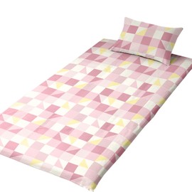 Merry Night FF13115-16 Easy to put on and take off L-shaped zipper Futon Cover "Square" Pink Single Long Approx. 41.3 x 84.6 inches (105 x 215 cm) Wide Opens Easy to Put Futon Washable Hygiene Clean