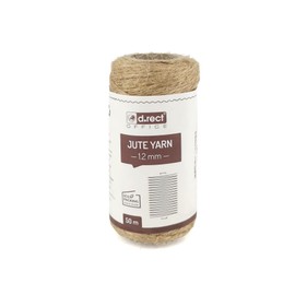 D.RECT 50 m Jute Twine Natural Brown Jute Cord | Packing Cord Gift Ribbon Craft Cord Decorative Cord | 1.2 mm Thickness | For: Packaging, DIY Arts & Crafts, Floristry, Decoration