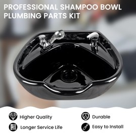 Professional Salon Shampoo Bowl Faucet for Home, Chrome Hose Replacement Set, Sprayer With Vacuum Breaker, Bath Accessories