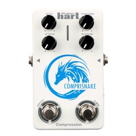Maker hart COMPRISNAKE/COMPRESSION Direct Mix Compressor Pedal with D.MIX Switch - 4 Knobs High-Performance DSP, 32-Bit AD/DA Conversion, and 72-Bit Accumulator Process for Clear and Balanced Tone
