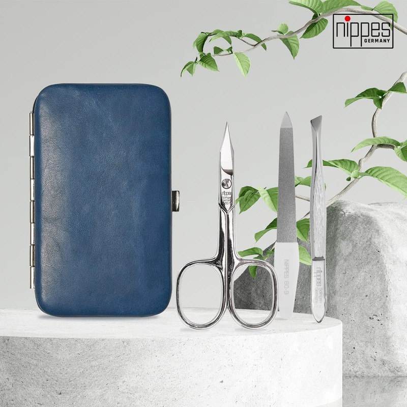 nippes Solingen Vintage Manicure Set, 3 Pieces, Antique Cowhide Nail
