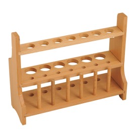 Eisco Labs Wood Test Tube Rack, 13 Hole, 6 Pin - 2 Shelves, 20-25mm
