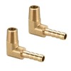 sourcing map Brass Barb Hose Fitting, 90 Degree Elbow 6mm