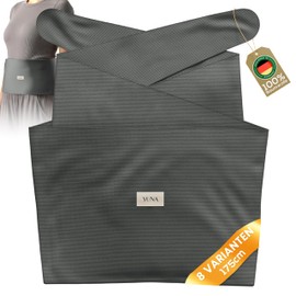 YUNA Care Hot Water Bottle Belt - 175cm Cotton Heat Belt for Hot Water Bottle, Grain Pillow, Cherry Stone Pillow - Ideal for Period, Back, Stomach Pain (Grey)
