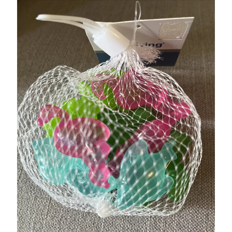 True Living Tropical Reusable Plastic Ice Cubes Flamingo Palm Tree