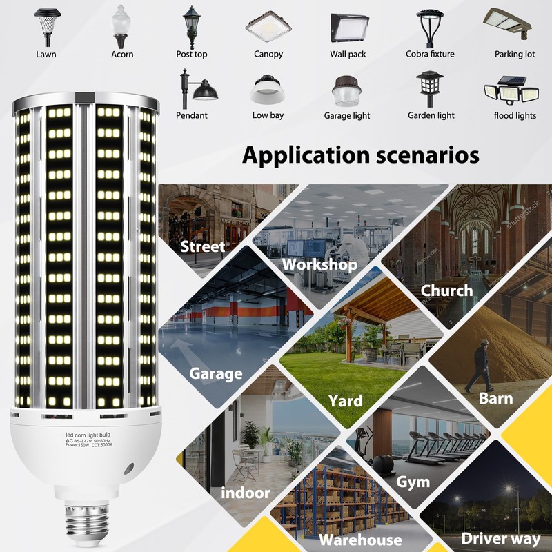 150W 2 pack LED Corn Light Bulb(1500W Equivalent ) ,Commercial