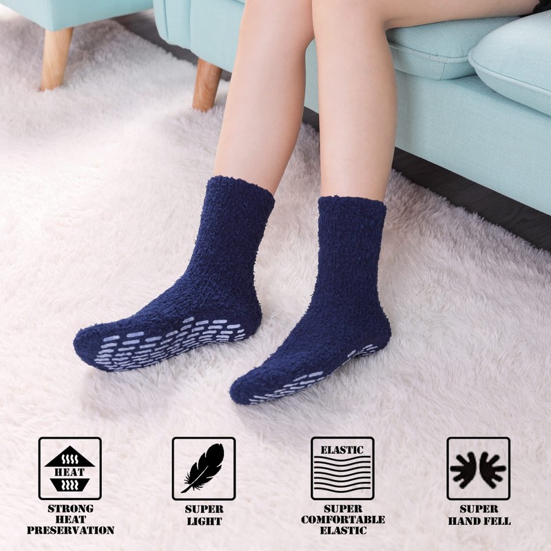 FNOVCO Non Slip Socks for Women Winter Warm Cozy Fuzzy
