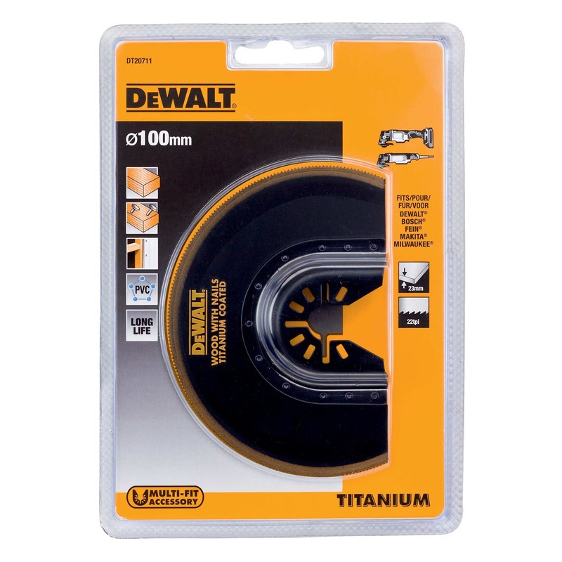 DeWalt DT20711-QZ 100mm Multi-Tool Titanium Flush Cut Blade