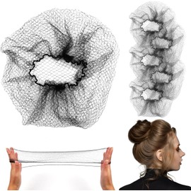 Red para Cabello, 100 Pzs Red de Pelo Tejida, Mesh Cap, Gorros Malla Cofias Desechable, Malla Elástica invisible para Mujer, Redecillas de Cocina y Cobertores de Pelo de Danza (Negro)