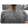 RIVETING JEWELRY 24K Gold Cross Crucifix Necklace Pendant Charm with