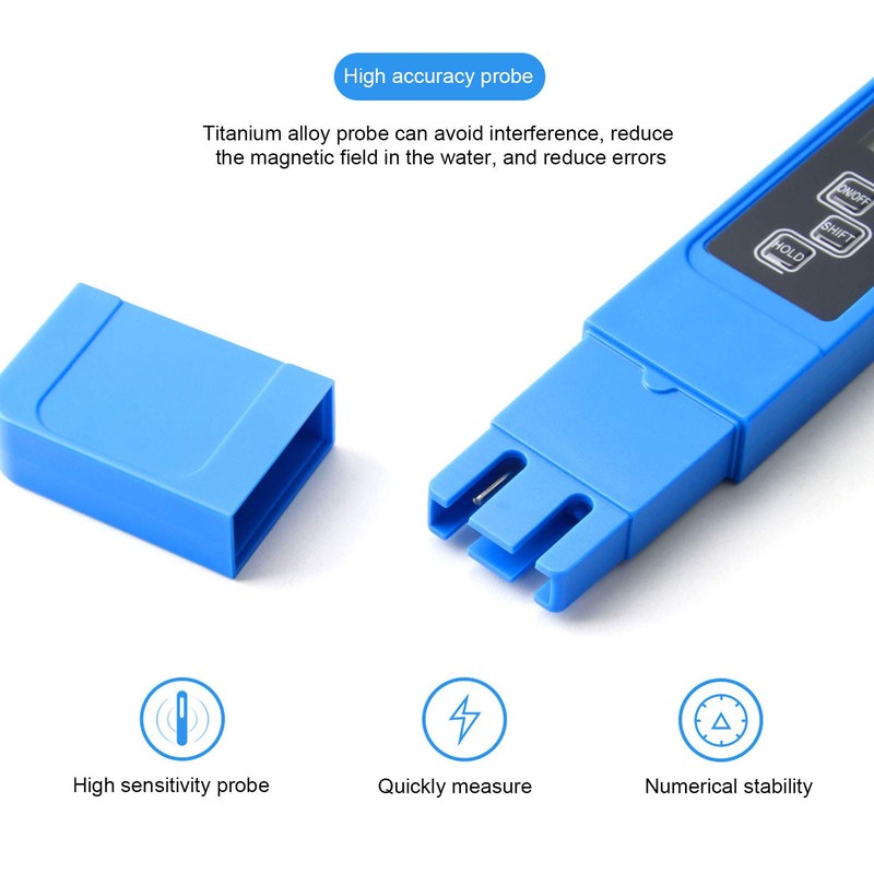 Fdit Portable Digital pH Tester, TDS EC Temperature Meter, Conductivity