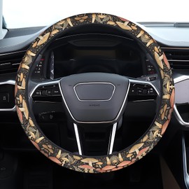 DAORJWL Car Steering Wheel Cover, Anti-Slip Breathable Elastic Neoprene 15 Inch Car Steering Wheel Protector for Women and Men,for Cars, SUVs Boho Mushroom
