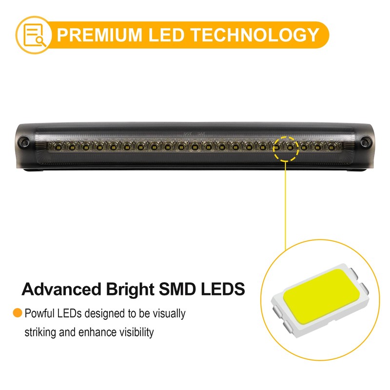 R&F Auto F1 Style Strobe LED Third Brake Light Replacement