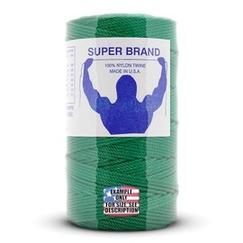 Green Nylon Twine, Twisted. Size #18, 1/4 lb 6-Pack