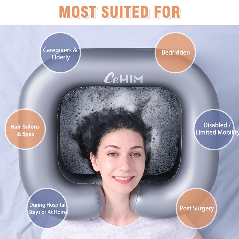 Cehim Inflatable Shampoo Basin - Portable Shampoo Bowl, Hair Washing