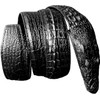 Men's crocodile scalp belt Waistband Black Needle buckle belt (Black,