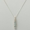 Solid 925 Sterling Silver Natural Aquamarine Womens Pendant & 16"