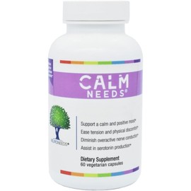 CalmNeeds® Promote Calm and Positive Mood - Formula Contains Vitamins B6, Magnesium, L-theanine, 5-HTP, and GABA, 60 Veggie Capsules