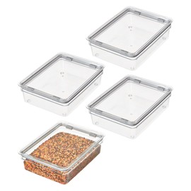 iDesign Large Food Storage Bin with Airtight Lid for Kitchen or Pantry Storage - Set of 4 - Clear
