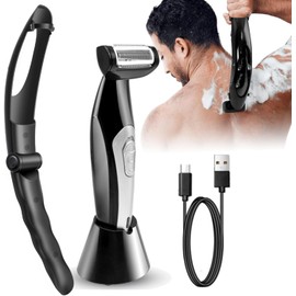 Afeitadoras Multifuncionales para Pecho y Espalda para Hombres, Maquinilla de Afeitar para Uso en Seco y Húmedo, Mango Extraíble de Alcance Extremo, Afeitadoras Power Burst