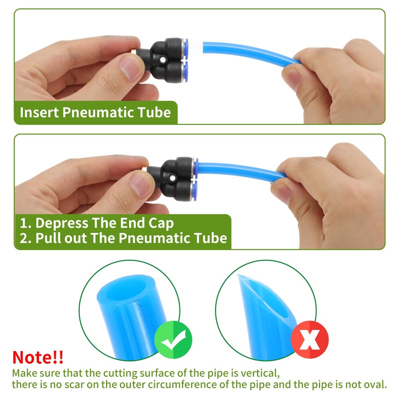 HOPESPANNER Push to Connect Air Fittings 1/4" Y Type Air