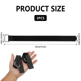 RJLCTH 2 Pcs RV Awning Pull Strap Tie Down Kit, Securing Your Motorhome Shade Arms Protect Against Wind and Travel for Trailers and RV Awning Accessories(11.8X1 in, Black)