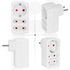 Aigostar Mehrfachsteckdose 3-Fach Steckdosenadapter, 2 Euro +1 Schuko Steckdose Kindersicherung,