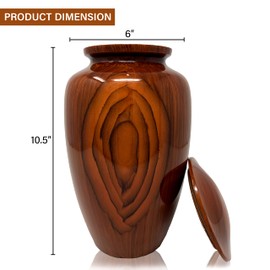 Smartchoice Cremation Urns for Human Ashes Adult - Handcrafted Funeral Memorial Ashes Urn Chestnut Brown Cremation Urn