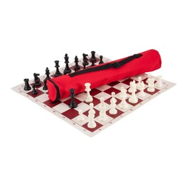 U.S. Chess Quiver Chess Set Combination - Triple Weighted (Red)