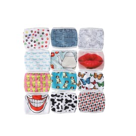 Komonee Adults Face Mask Washable Reusable Trendy Dustproof Cloth Mouth Cover Covering For Boys Girls Outdoors Indoors Childrens School Protection (Set of 12)