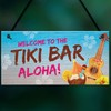 RED OCEAN Novelty Tiki Bar Welcome Sign For Home Bar