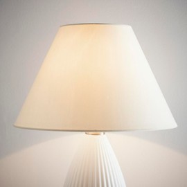 K LIVING Coolie Lampshade for Modern Table Lamps and Floor Lamps in Cream | Traditional Cotton Textured Fabric Cone Light Shade for Ceiling Pendant in Beige | Lamp Shade for Calm Home Atmosphere (12")