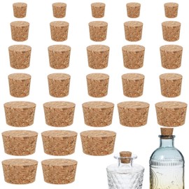 30pcs Natural Corks Stoppers for Bottles Tapered Plugs Corks Bottle Stoppers Assorted Size Soft Wood Cork Replacement Bottle Lids for Salt and Pepper DIY Crafts Sealing Laboratory & Wine Bottles