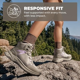 NORTIV 8 Women's Hiking Boots Waterproof Lightweight Outdoor Trekking Comfortable Non-Slip Backpacking Camping Ankle Boot Hollow,Size 5,Khaki,NWUMHB2501