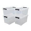 Obstnny 22 Quart Clear Latching Box with Wheels, Plastic Storage