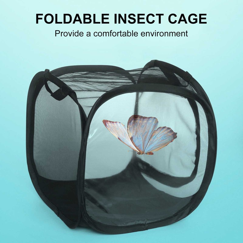 Insect Mesh Black Cage Foldable Mantis Butterfly Habitat Net Outdoor