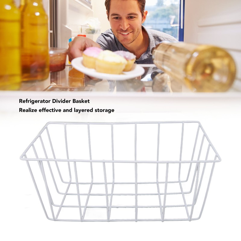 Freezer Storage Basket Refrigerator Divider Organizer Bin Metal Wire Separation