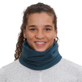 TrailHeads Micro Fleece Neck Warmer | Winter Neck Gaiter | Contoured Tube Scarf For Women and Men, Teal, One Size