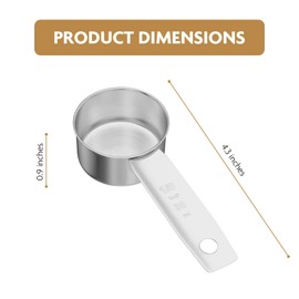 LEIFENY 2PCS 1/8Cup(2Tbsp, 30ml, 2oz) Stainless Steel Measuring Cup, Single Metal Scoop for Wet and Dry Ingredients, Great Kitchen Gadgets for Cooking