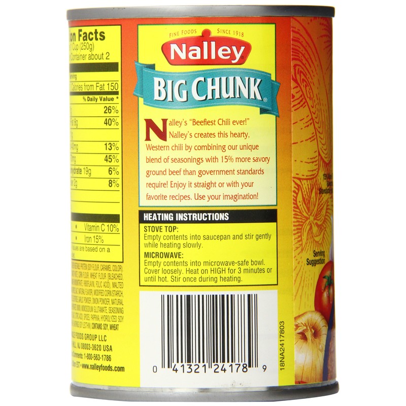 Nalley Chili Con Carne No Beans, 14-Ounce Cans (Pack of