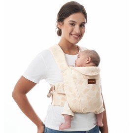 Momcozy Newborn Carrier WeeSnug - Lightweight and Cozy Comfort for 7-25 lbs, Ergonomic Cross-Back Support, Jacquard Weave, Hands-Free Baby Carrier with Lumbar Support, Geometry