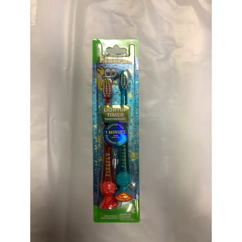 Firefly 12*Firefly Lightup Kids Toothbrush Suction Cup 1 Minute Light