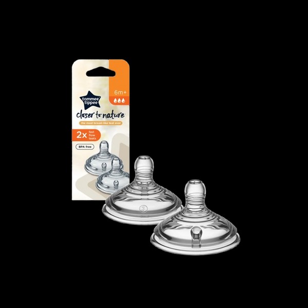 Tommee Tippee Closer To Nature Silicone Baby Bottle Teats Fast
