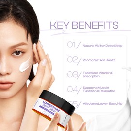 Jtopyrt Magnesium Lotion: Topical Magnesium Cream for Leg Cramps and Pain 90g/3.17oz