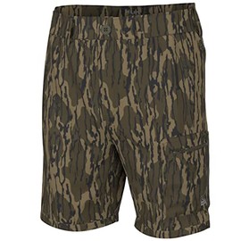 HUK Standard Next Level 7", Quick-Drying Fishing Shorts for Men, Mossy Oak Bottomland, Small